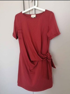 Sézane Red Wrap Dress Size Medium Like New