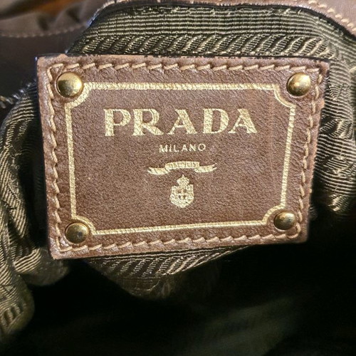 Prada handbag, brown mocha fabric with logo lining, large size