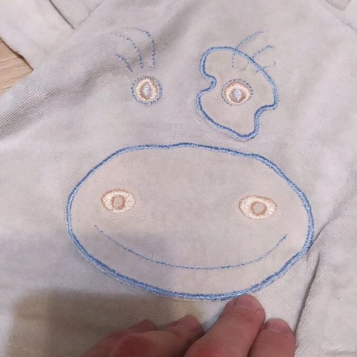 Children's bathrobes like new with cow motifs and white cotton model