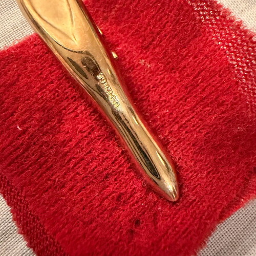 Vintage Pegasus Socony Mobil tie clip used, gold filled with ruby