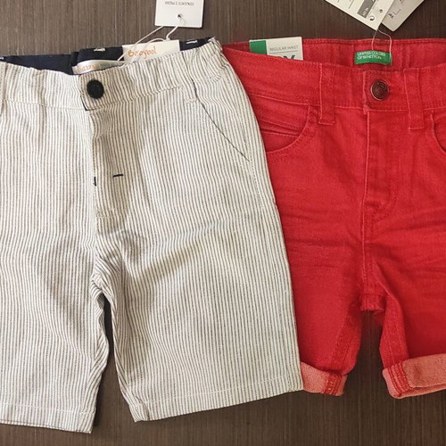 Shorts for 2-year-olds new, Benetton red jeans and BabyBol cream striped