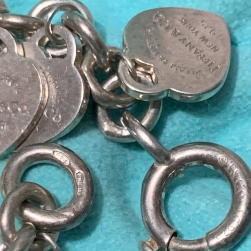 Tiffany & Co Return to Tiffany Heart Charm Bracelet 925 Silver used