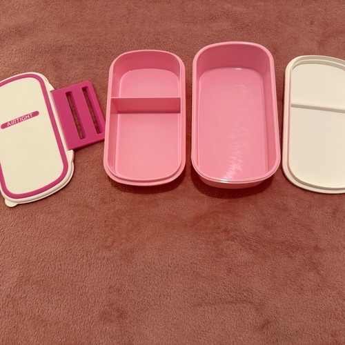 Pink food container new, plastic for school and work