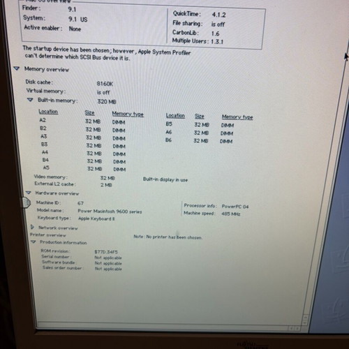Apple Power Macintosh 9600/300 used with Sonnet Cresendo G4/400 accelerator