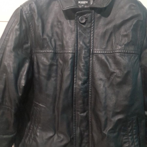 Leather men's jacket Bossini like new, black, size 46