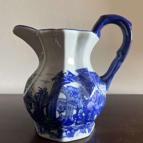 Vintage Victoria Ware Ironstone jug blue and white porcelain