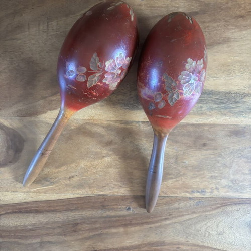 Vintage maracas set of 2 made in Mexico used