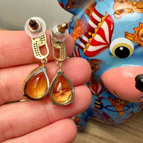 Swarovski earrings like new, yellow