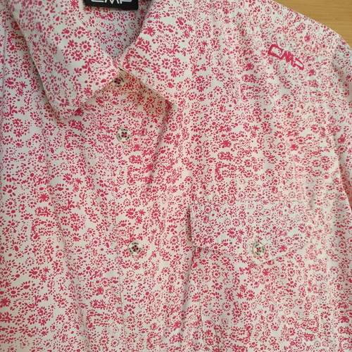 CMP Floral Women's Shirt like new, quick-dry fabric, white and pink