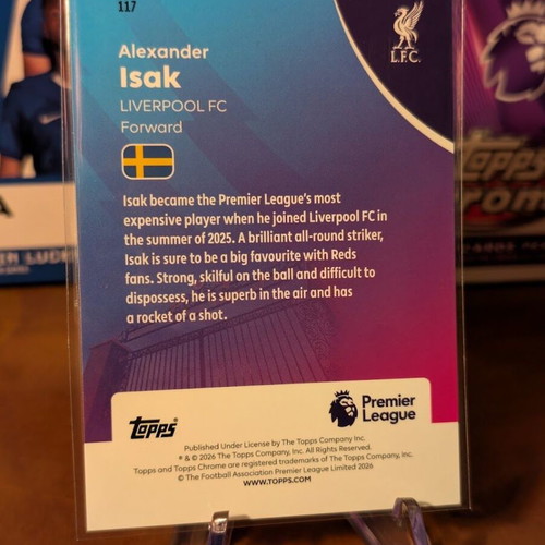 2025-26 Topps Chrome Premier League Alexander Isak card like new