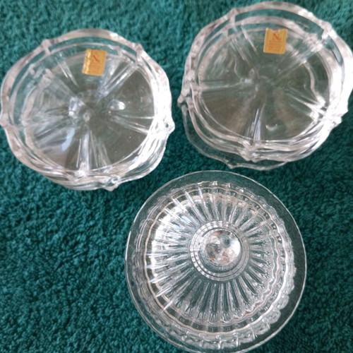 Nachtmann plates new, set of 8, 24% crystal with gift jar