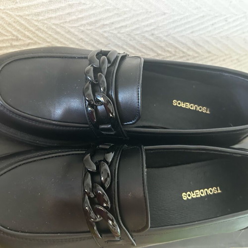 Classic leather moccasins A To Z Greek like new, black, size 39