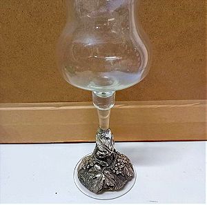 CREAZIONI ARTISTICHE Vintage Glass Candle Holder Made in Italy ARG.925