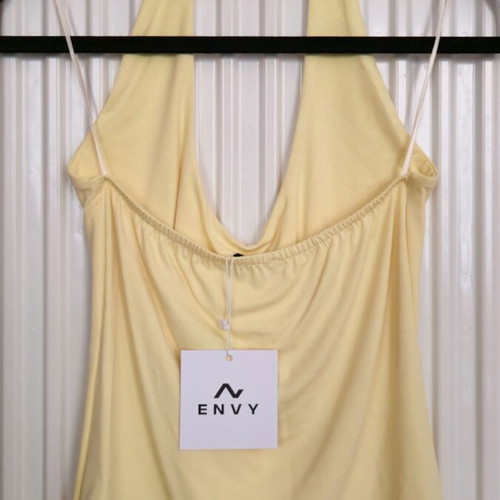 Envy Fashion Halterneck Backless Top new, size S, yellow