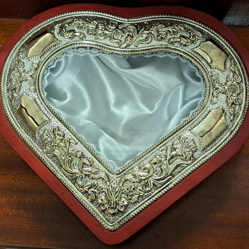 Vintage wooden stefanochiki with silver decoration, like new