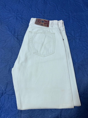 Diesel white denim pants like new, size L men's with buttons