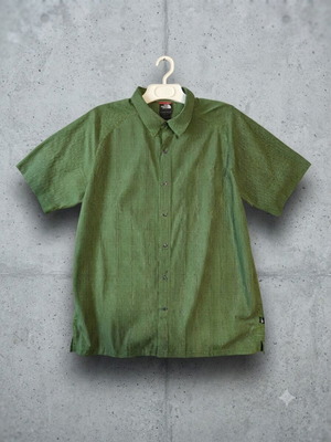 The North Face men's shirt size L, green-black check, like new
