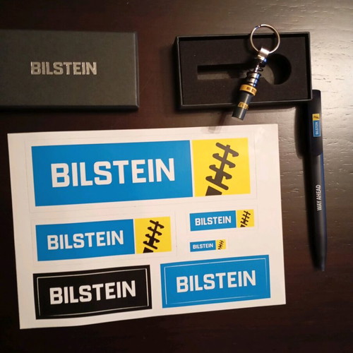 Bilstein promotional set new with keychain, stickers and pen