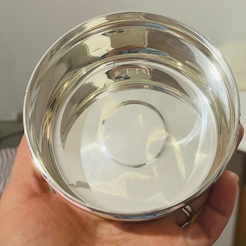Fink Living silver-plated container used with mirror finish