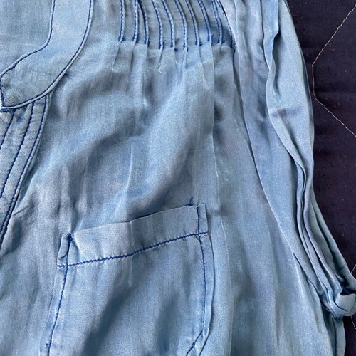 Shirt dress κοντό Zara μεταχειρισμένο, σιέλ σατέν