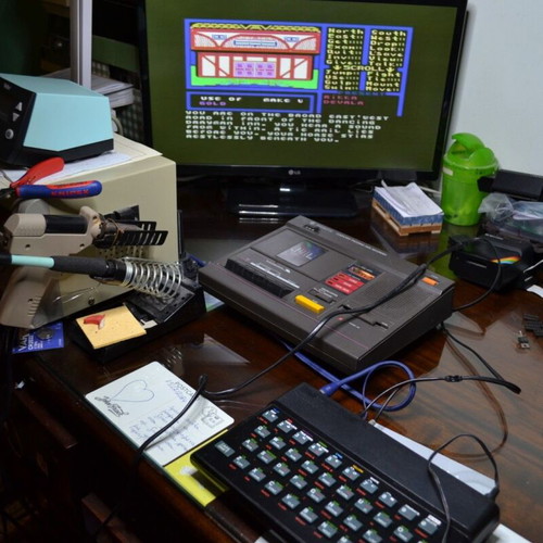 Sinclair ZX Spectrum 48K console used with accessories and manuals
