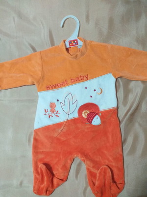 Baby velour romper new size 68 orange