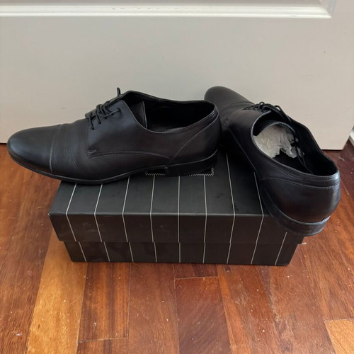 Ermenegildo Zegna black leather shoes size 46 US 12 like new