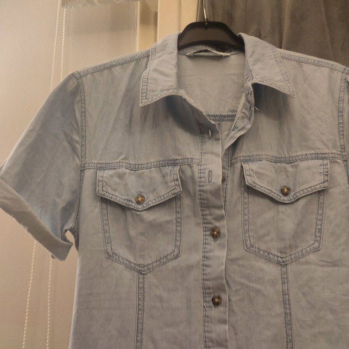 Stradivarius denim dress like new, midi, blue, size L