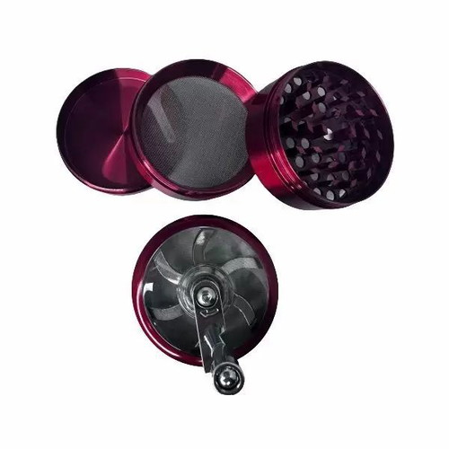 Metal grinder with mill 45x55mm 3-position red