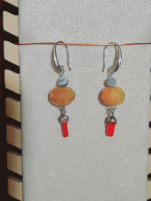 Silver earrings 925 with semi-precious stones new