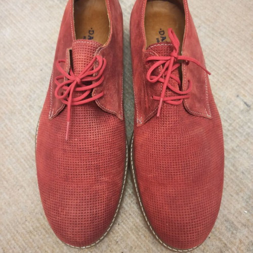 Damiani leather suede men's shoes used, red, size 42