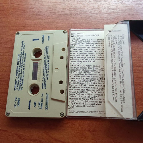 Whitney Houston Audio Tape used, 1980s collectible