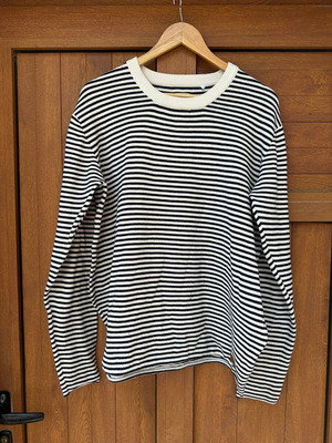 Cottonfield striped cotton sweater like new, size XXL, blue and white
