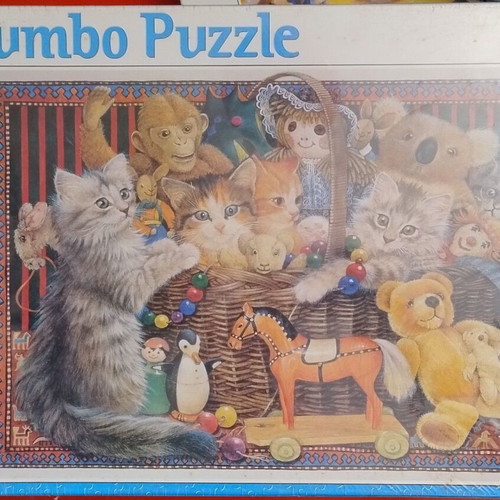 Jumbo Puzzle Lesley Anne Ivory - Kittens in Toy Basket 3000 pieces