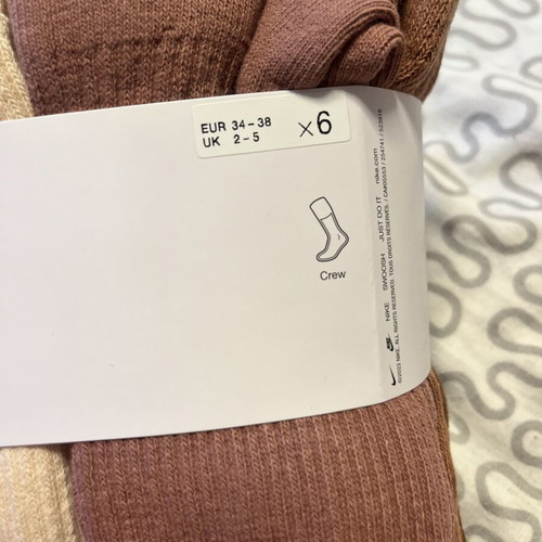 Nike Everyday Plus socks, 6 pairs, beige and brown