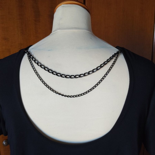 Ricordi Black Midi Dress with Ruffles and Open Back L/XL like new