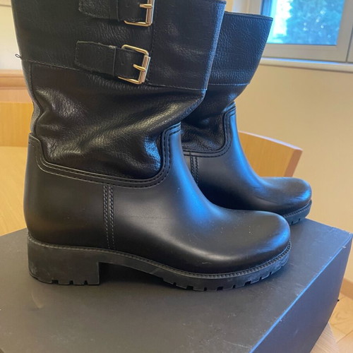 Feng Shoe black boot, leather and galoshes, size 38, like new
