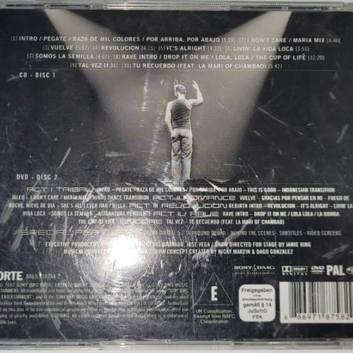 Ricky Martin Black And White Tour DVD като нов
