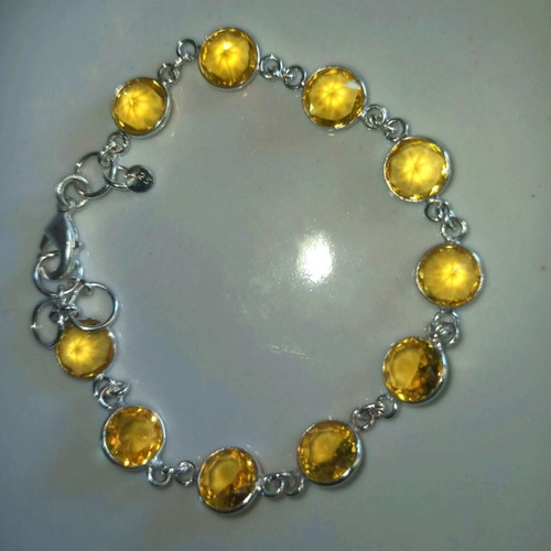 Silver 925 bracelet new with natural citrine stones 6.28g