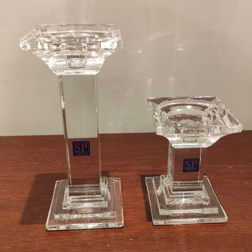 Set of 2 crystal candlesticks SP Crystal Selections like new