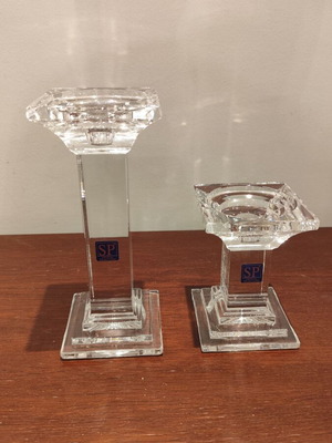 Set of 2 crystal candlesticks SP Crystal Selections like new
