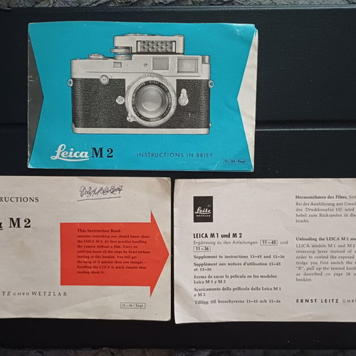 Leica M2 & M1 Vintage Manuals Set of 3 Like New