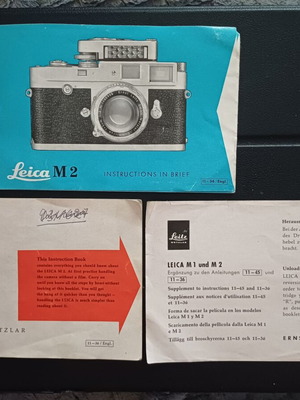 Leica M2 & M1 Vintage Manuals Set of 3 Like New