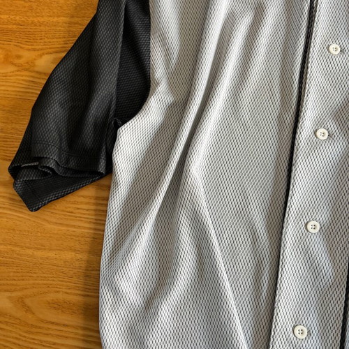 ASOS Design Baseball Jersey Shirt 2XL, grey and black mesh
