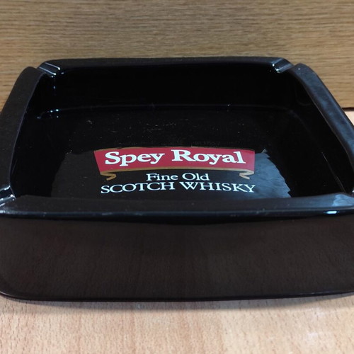 Spey Royal scotch whisky ceramic ashtray used, vintage promotional