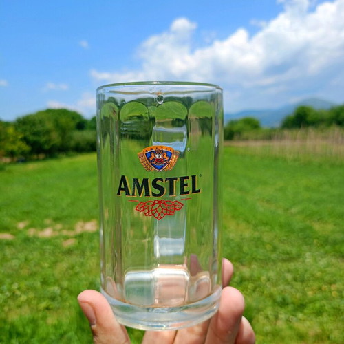 Amstel beer glass set used, 7 pieces, 250ml
