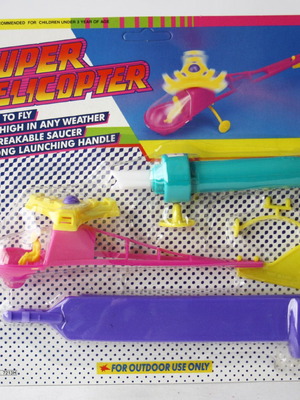 Vintage 90's Super Flying Helicopter sealed with launcher new
