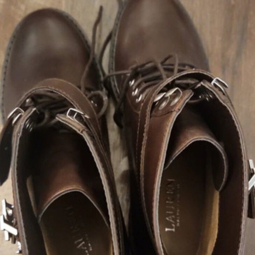 Lauren Ralph Lauren Elridge brown leather ankle boots like new
