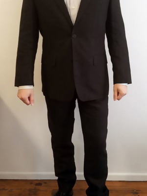 ZARA MAN Men's Linen Black Suit like new