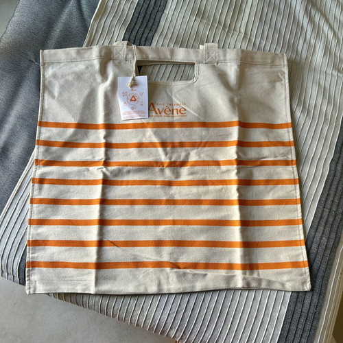 Avene beach bag new, white and orange, shoulder style